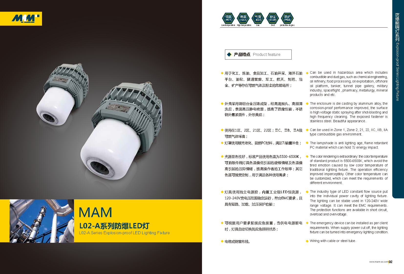 Взрывобезопасный светодиодный светильник серии MAML02-A