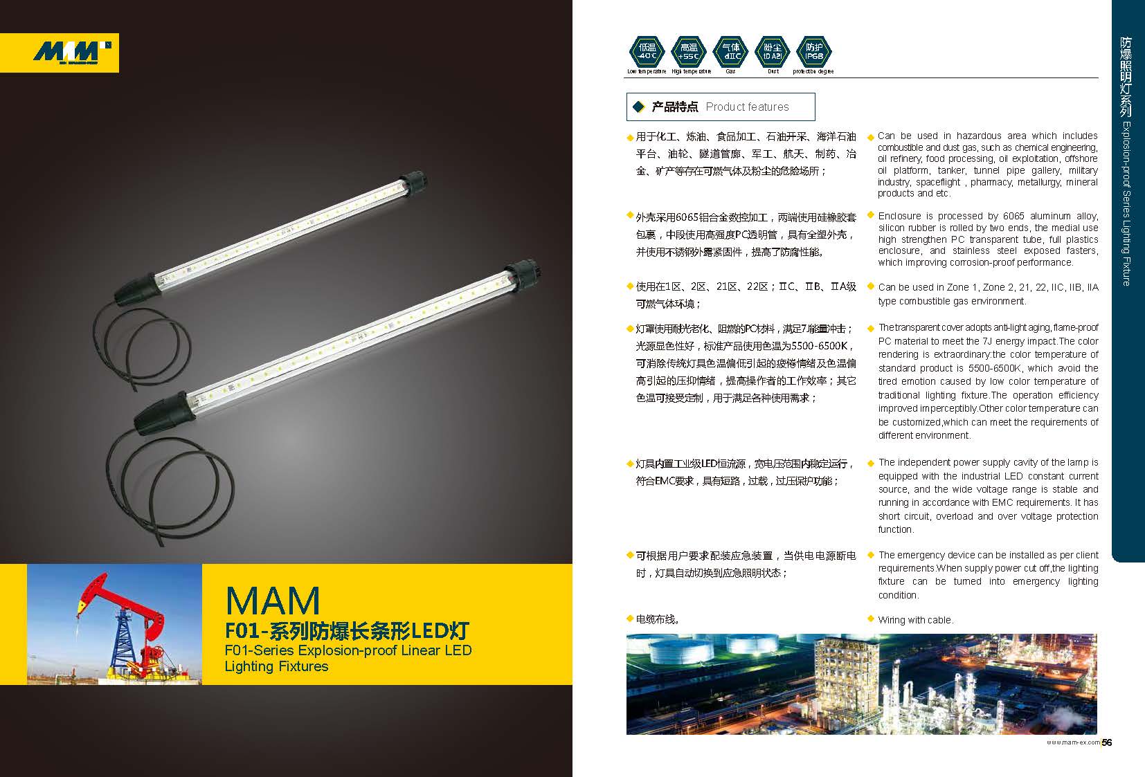 Взрывозащищенная светодиодная лампа с полосой серии MAMF01